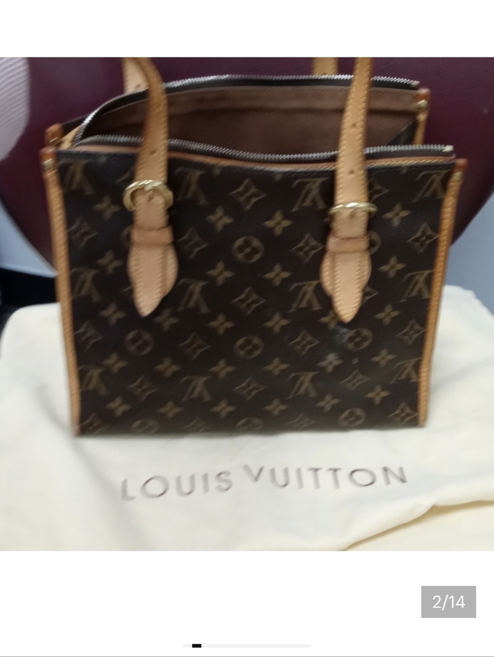 Authentic Louis Vuitton Brown and Tan Monogram Handbag - Picture 13 of 15